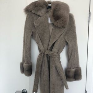 Gabriel Fox & Mink Detail Alpaca Blend Coat